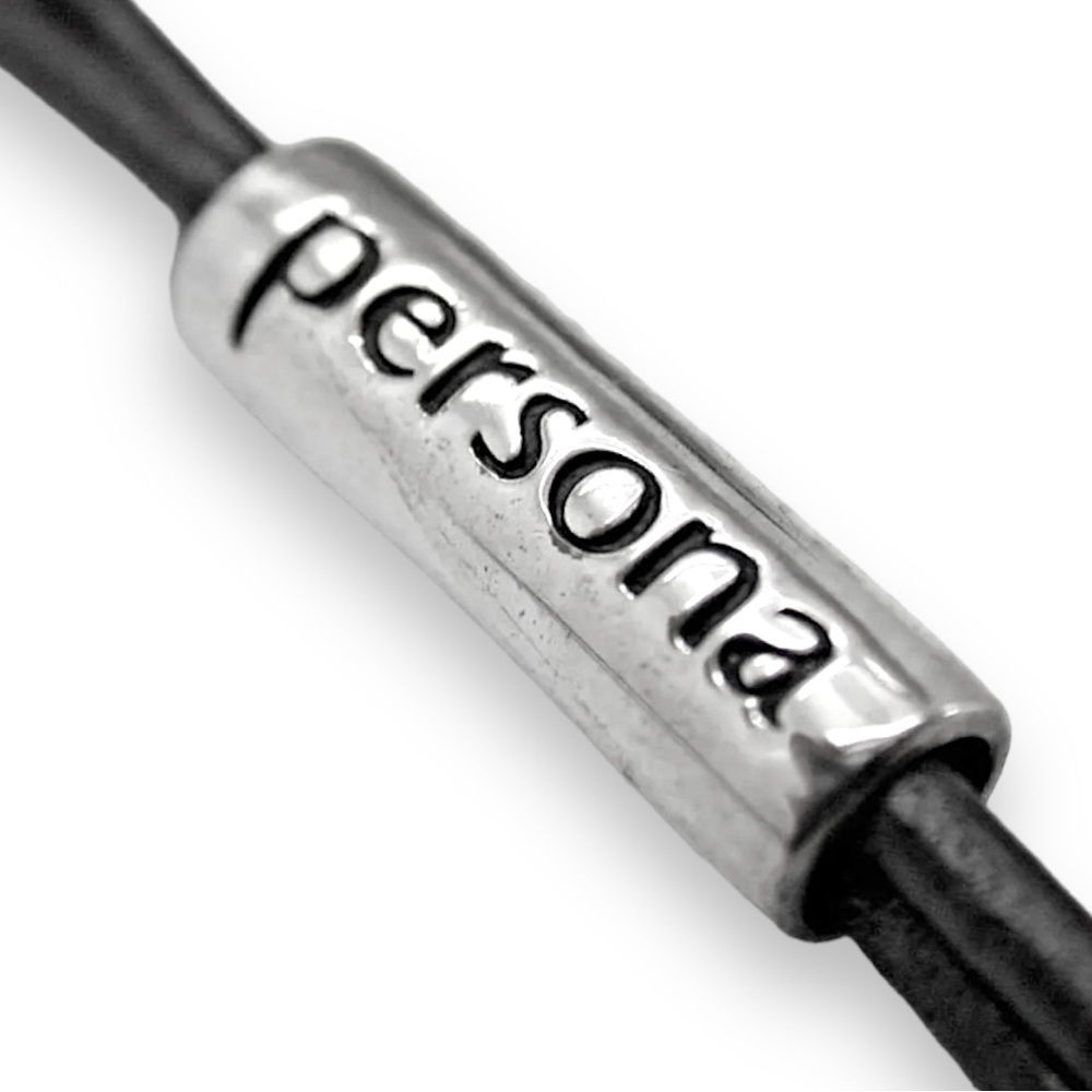Persona Black Cord Necklace with Silver Accent - Picture 4 of 5
